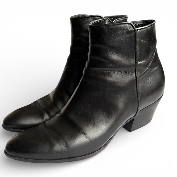 GIUSEPPE ZANOTTI Daddy 40 black leather ankle boots size 39 - Picture 2 of 16